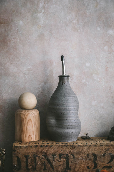 Stoneware Oil & Vinegar Cruet