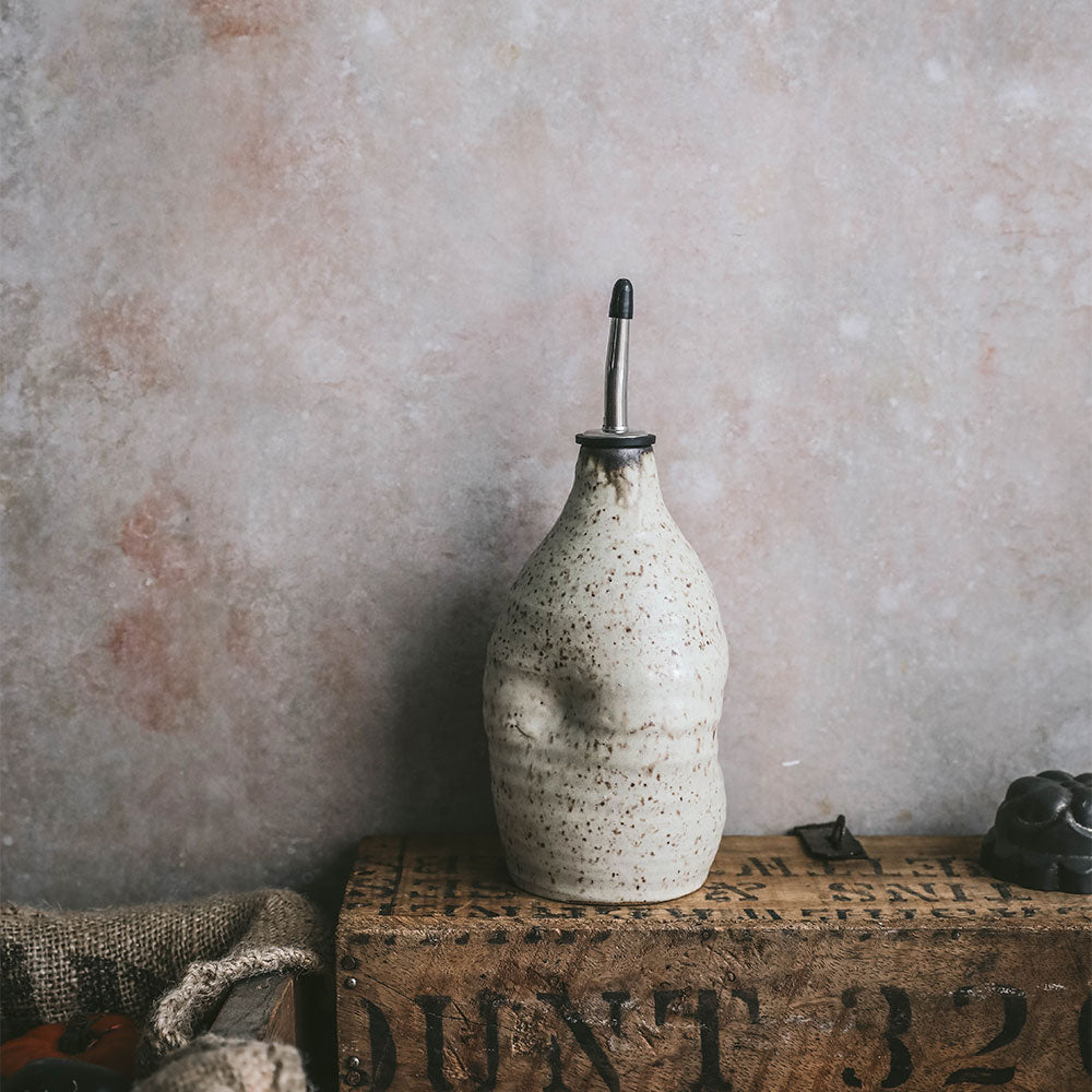 Stoneware Oil & Vinegar Cruet