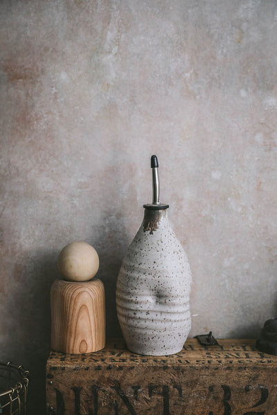 Stoneware Oil & Vinegar Cruet