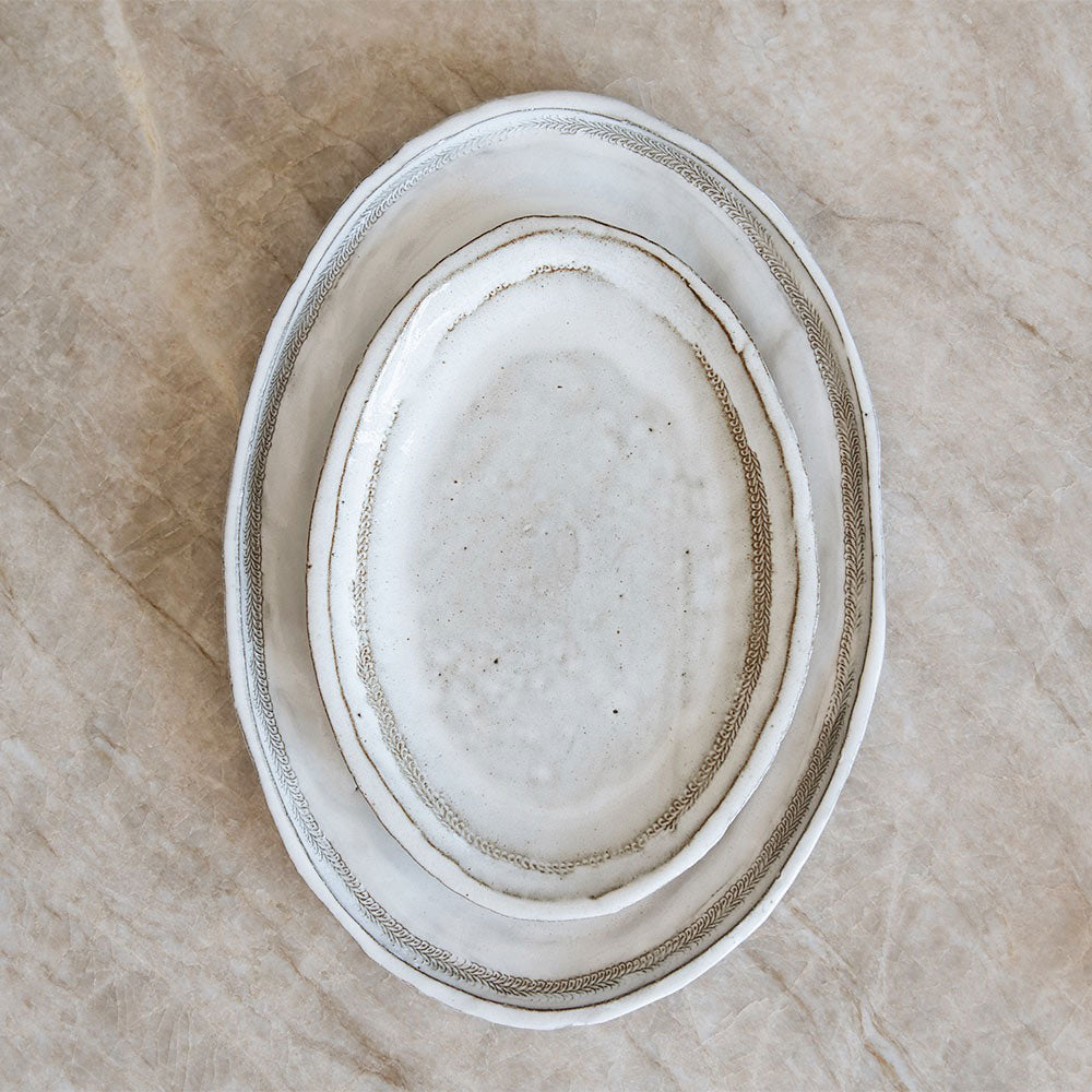 Handcrafted Grand Stoneware Serving Platter