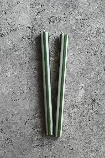 Striped Taper Candle Set