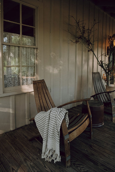 Hand-loomed Turkish Cotton Towel - Taupe Dots