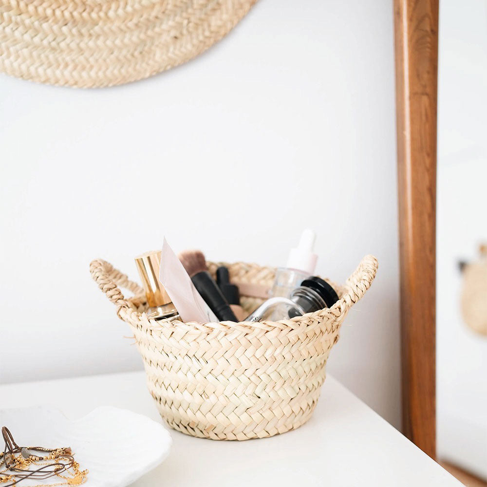 Tiny Palm Leaf Table Basket