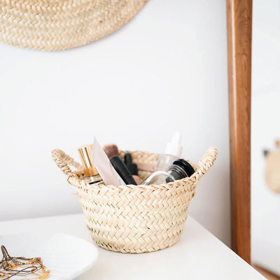 Tiny Palm Leaf Table Basket