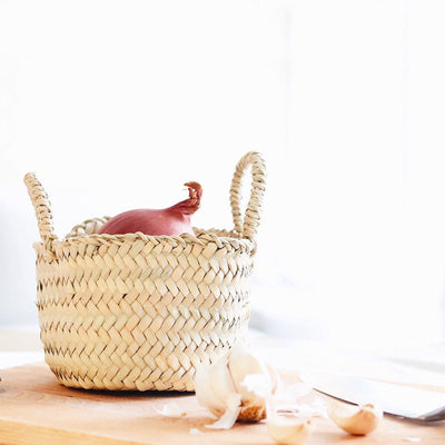Tiny Palm Leaf Table Basket