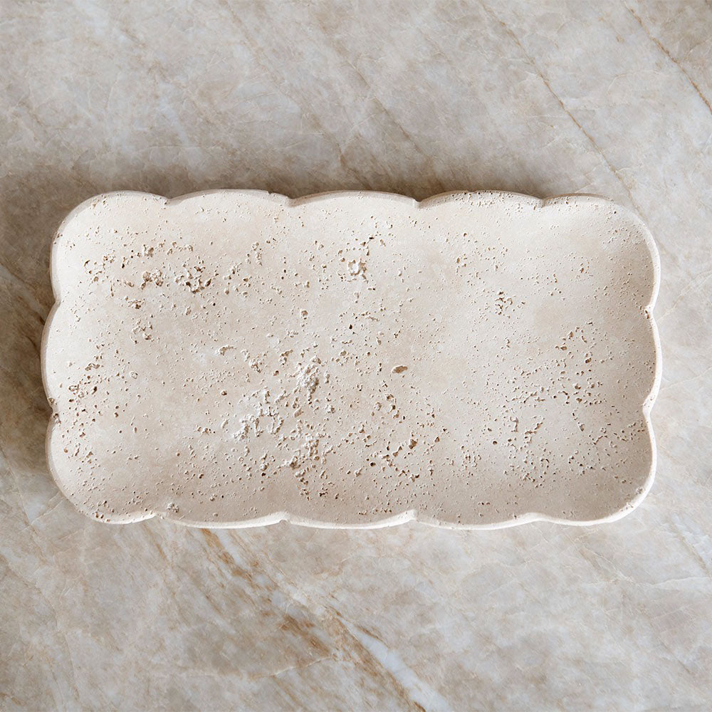 Travertine Petal Tray