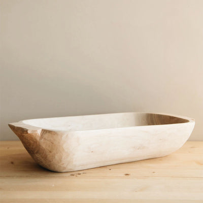 Hand-carved Wooden Dough Bowl