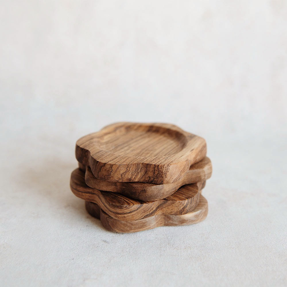 Wooden Petal Coaster Set