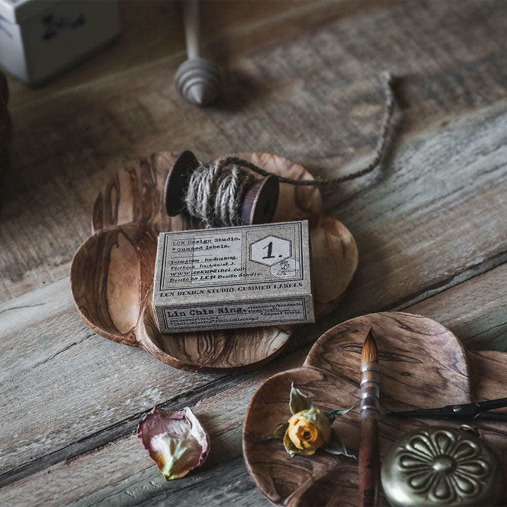 Wild Olive Wood Petal Tray Set