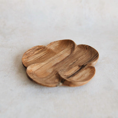 Wild Olive Wood Petal Tray Set