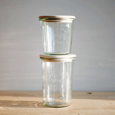 Wooden Top Glass Storage Jar
