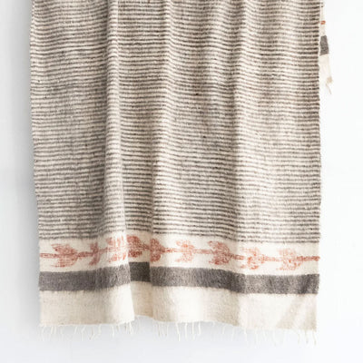 Hand-Loomed Blanket - Grey/Cayenne