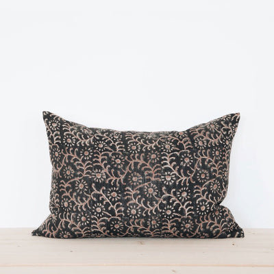 Linen Hand Block-Printed Pillow Cover No. 0928