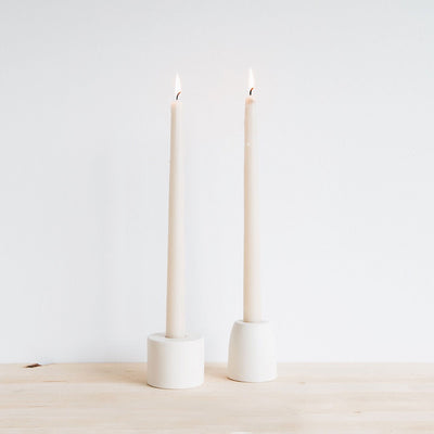 Ceramic Taper Candle Block Set - White
