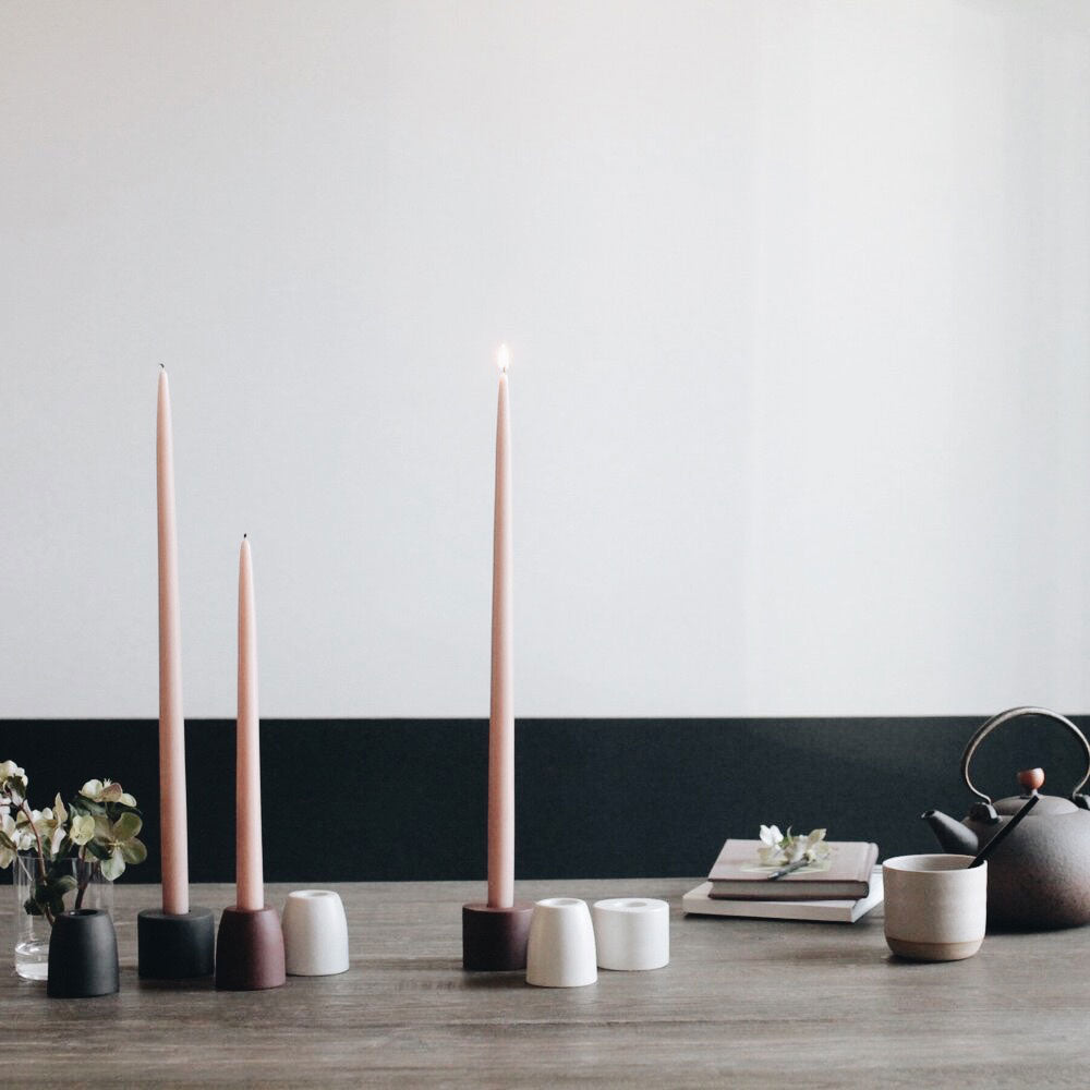 Ceramic Taper Candle Block Set - Earth