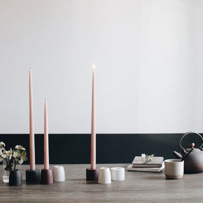 Ceramic Taper Candle Block Set - Earth