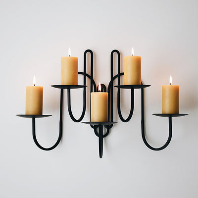 Hand Forged Iron Candle Holder - Five Arm