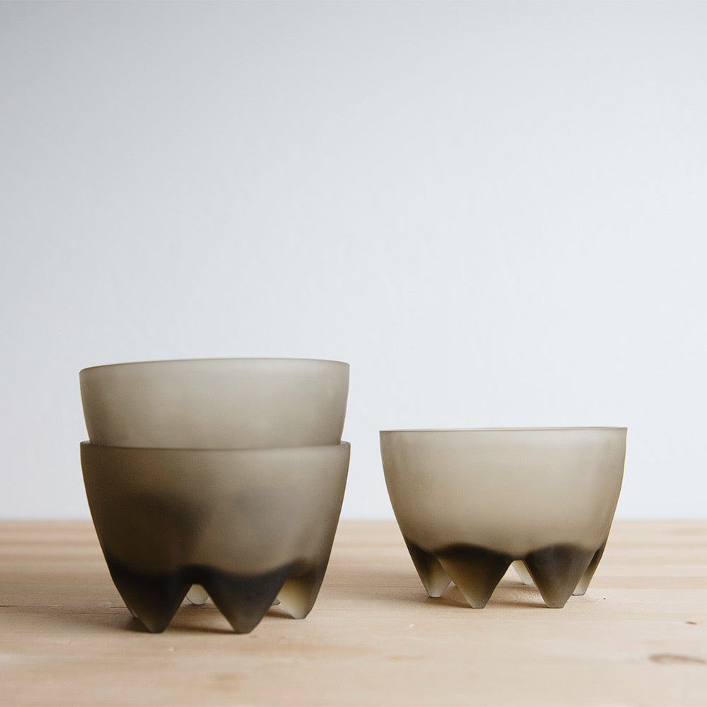 Footed Frosted Glass Bowl
