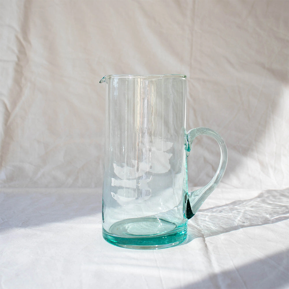 Handblown Recycled Glass Pitcher