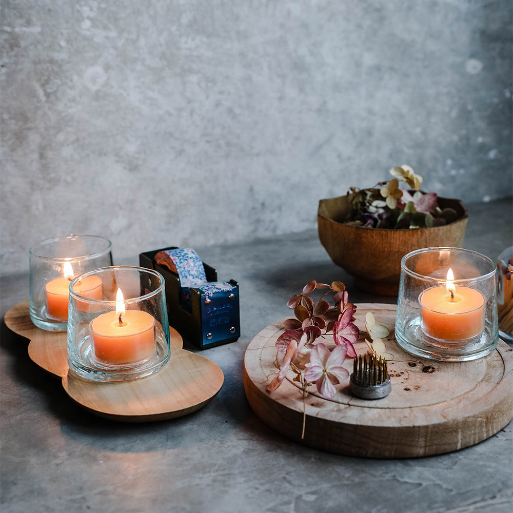 Recycled Glass Candle Holder (set of 2)