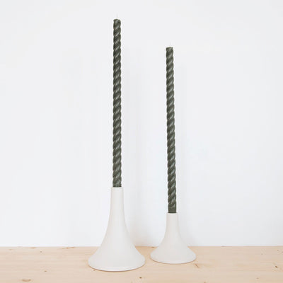 Grand Ceramic Taper Candlestick - White