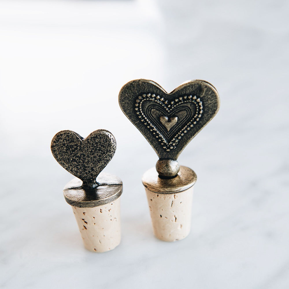 Brass Heart Bottle Stopper