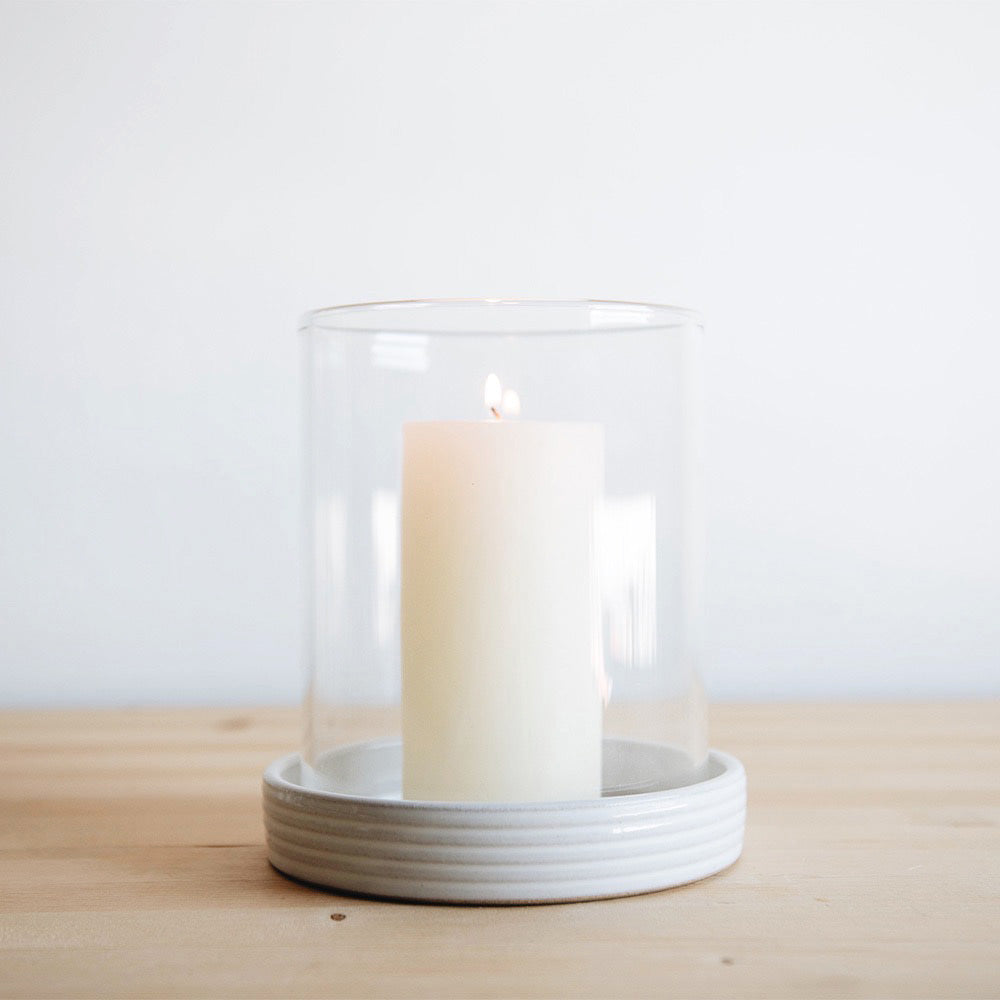 Stoneware Hurricane Candle Holder