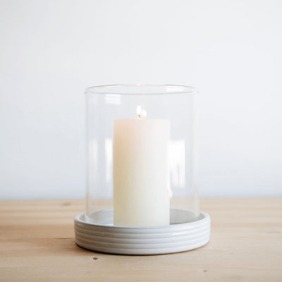 Stoneware Hurricane Candle Holder