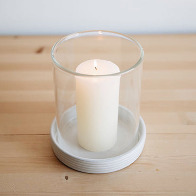 Stoneware Hurricane Candle Holder