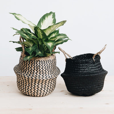 Mini Belly Basket - Black Zigzag