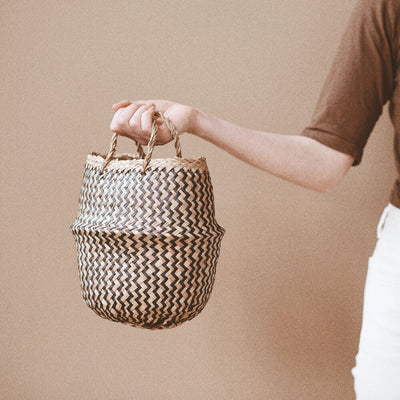 Mini Belly Basket - Black Zigzag