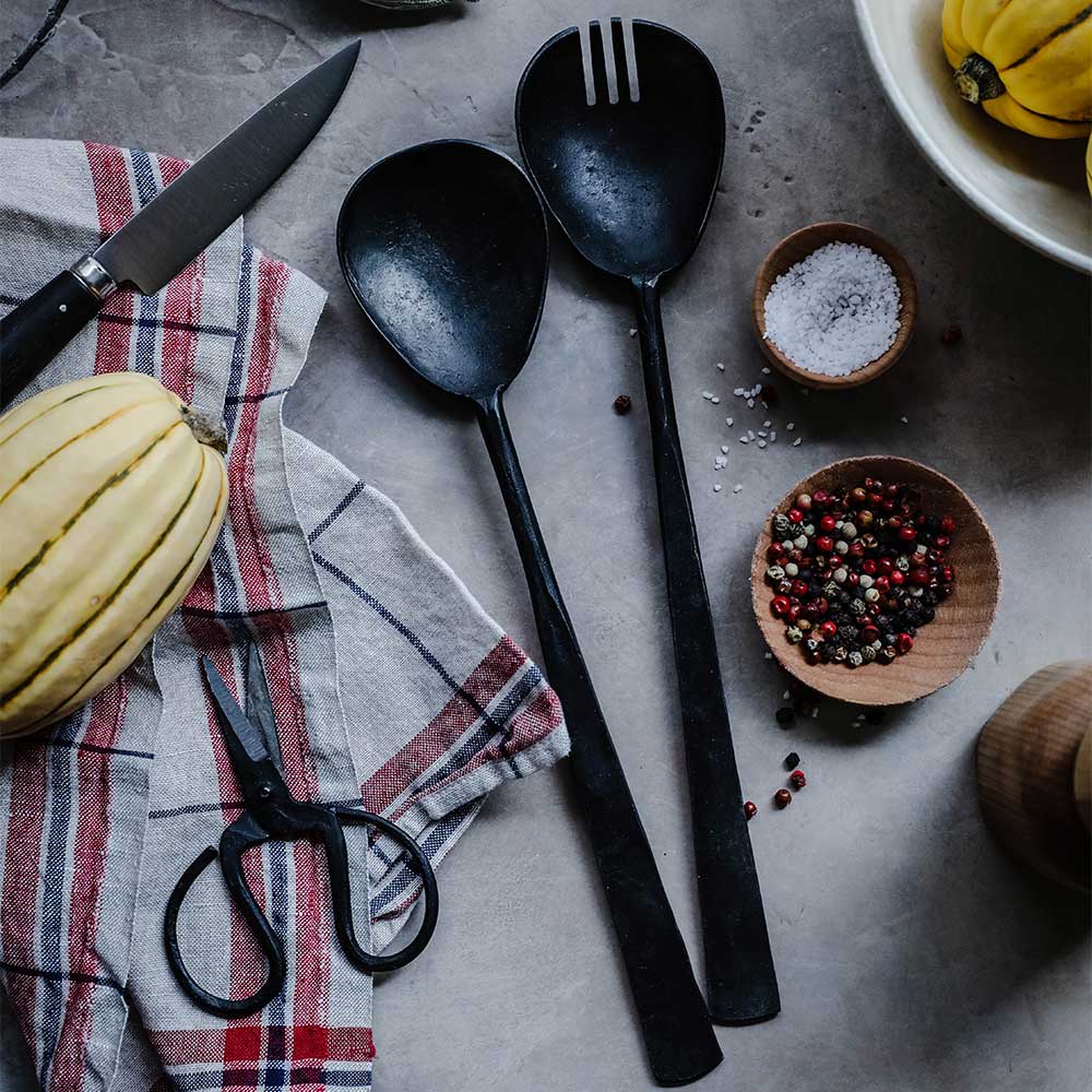 Rustic Hand Forged Serving Utensil Set