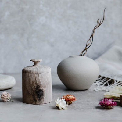 Small Walnut Lidded Pot