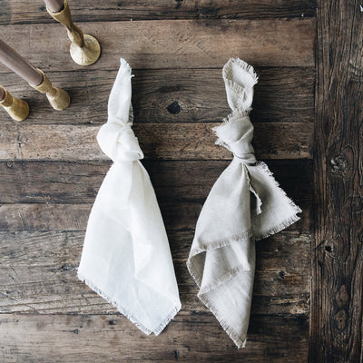 Fringed Linen Napkin Set