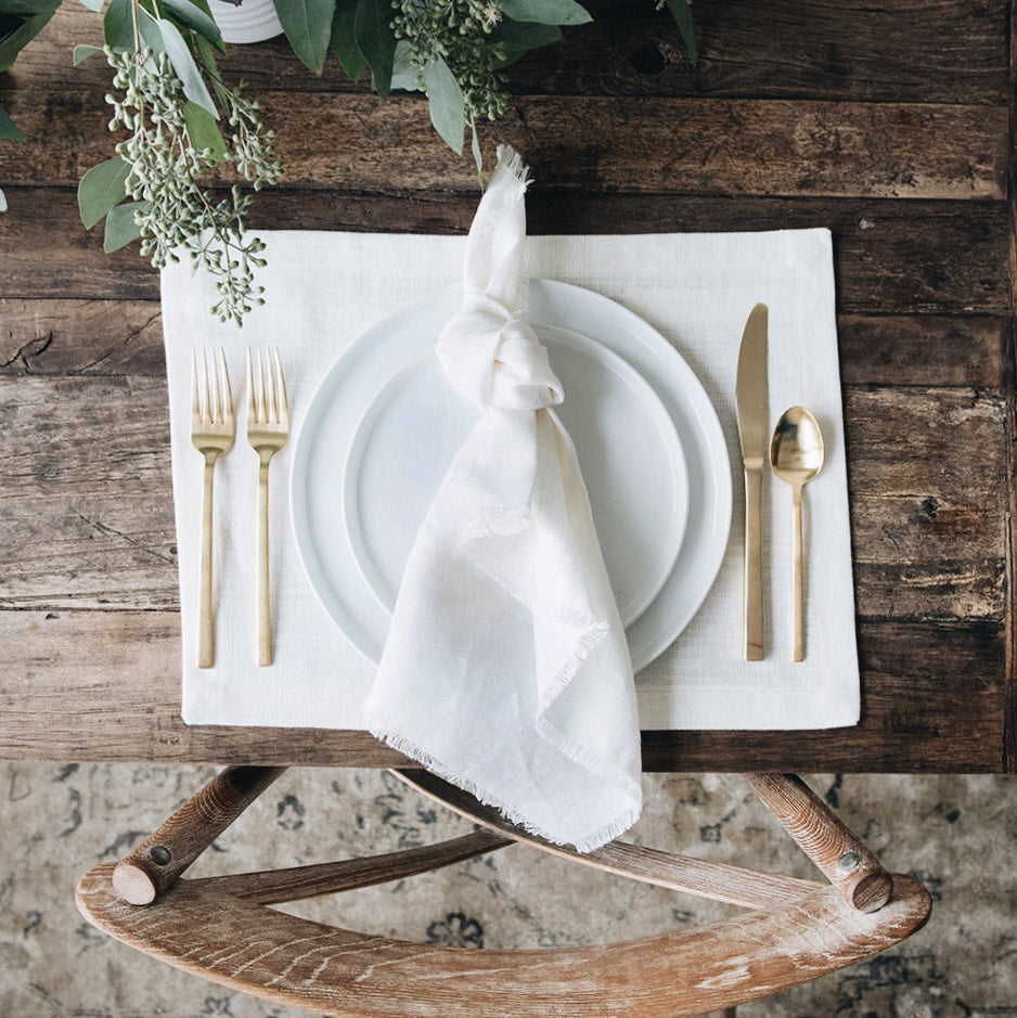 Fringed Linen Napkin Set