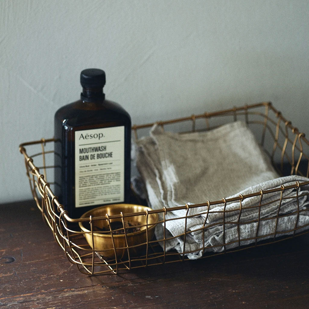 Malleable Brass Wire Storage Basket