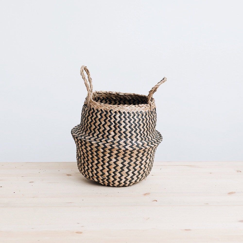 Mini Belly Basket - Black Zigzag