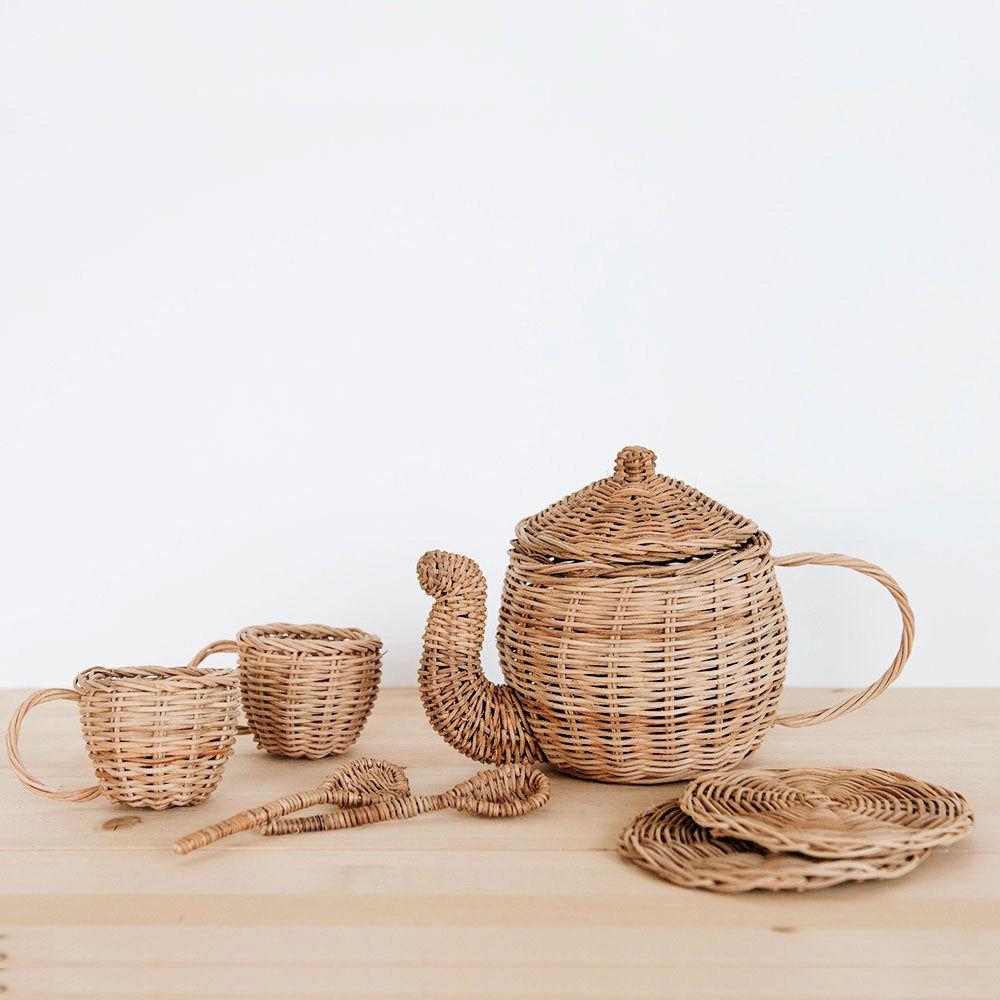 Rattan Tea Set