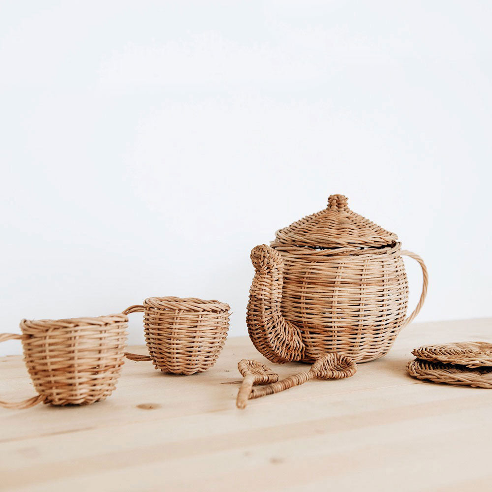 Rattan Tea Set