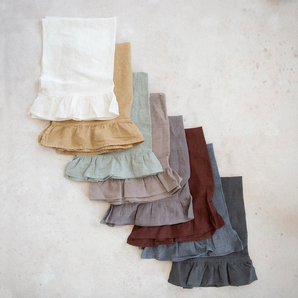 Ruffle Linen Tea Towel