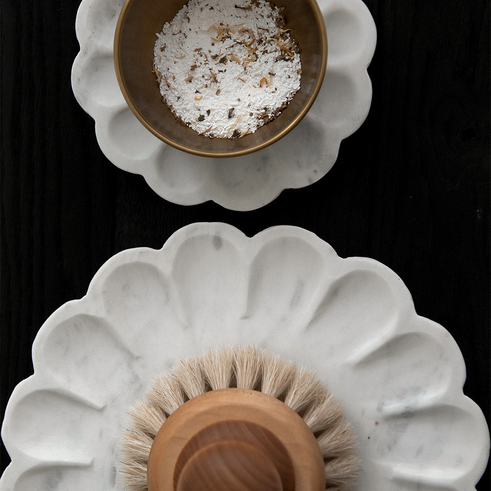 Scalloped Marble Tray