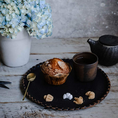 Ceramic Scalloped Plate - Dark