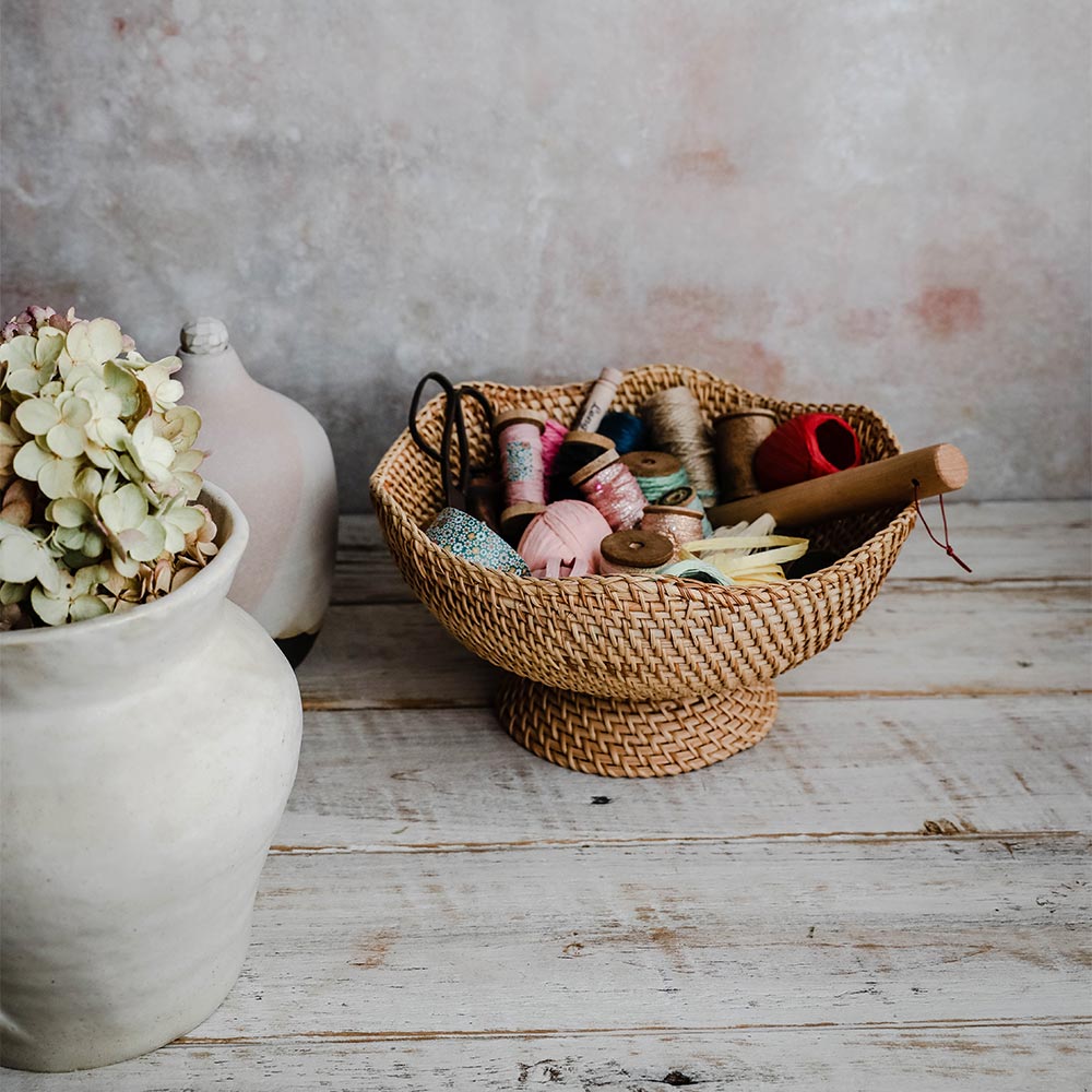 Rhode Rattan Scalloped Bowl