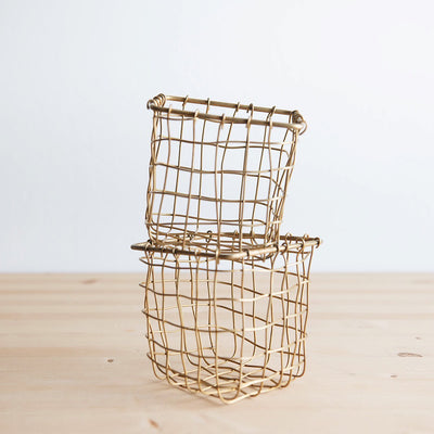 Square Malleable Brass Wire Basket