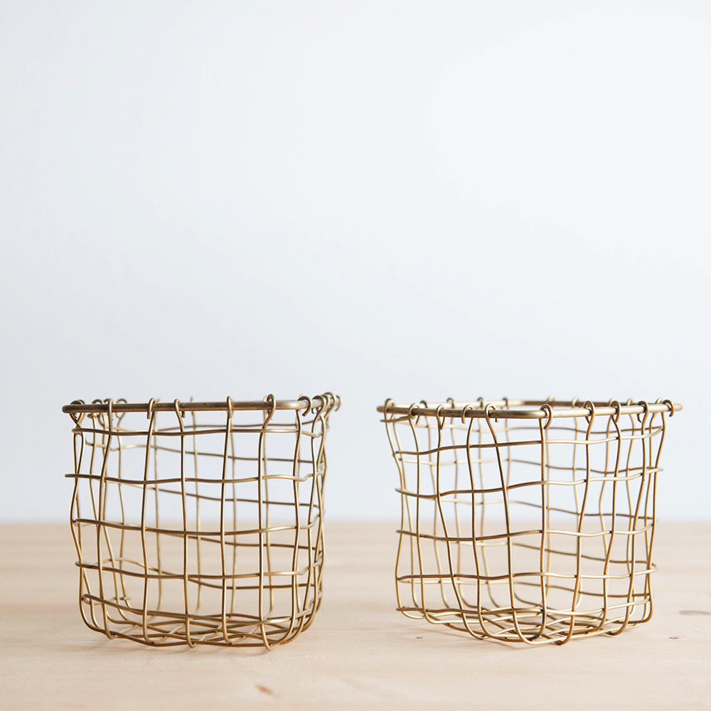 Square Malleable Brass Wire Basket