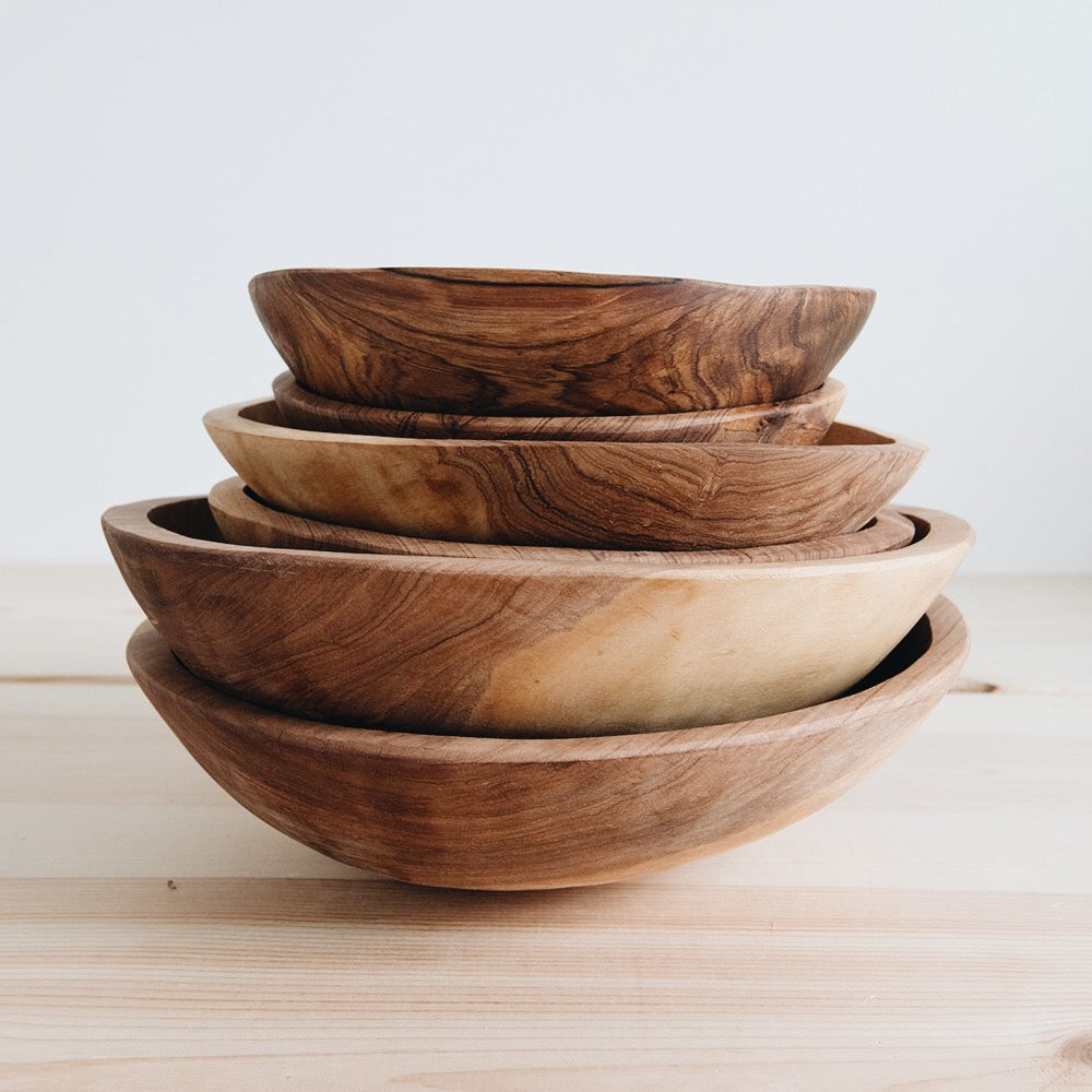 Hand Carved Wild Olive Wood Bowl - Medium