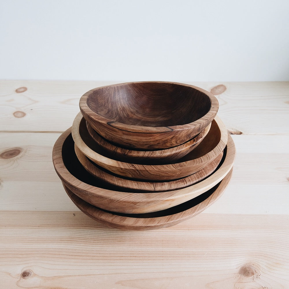 Hand Carved Wild Olive Wood Bowl - Medium