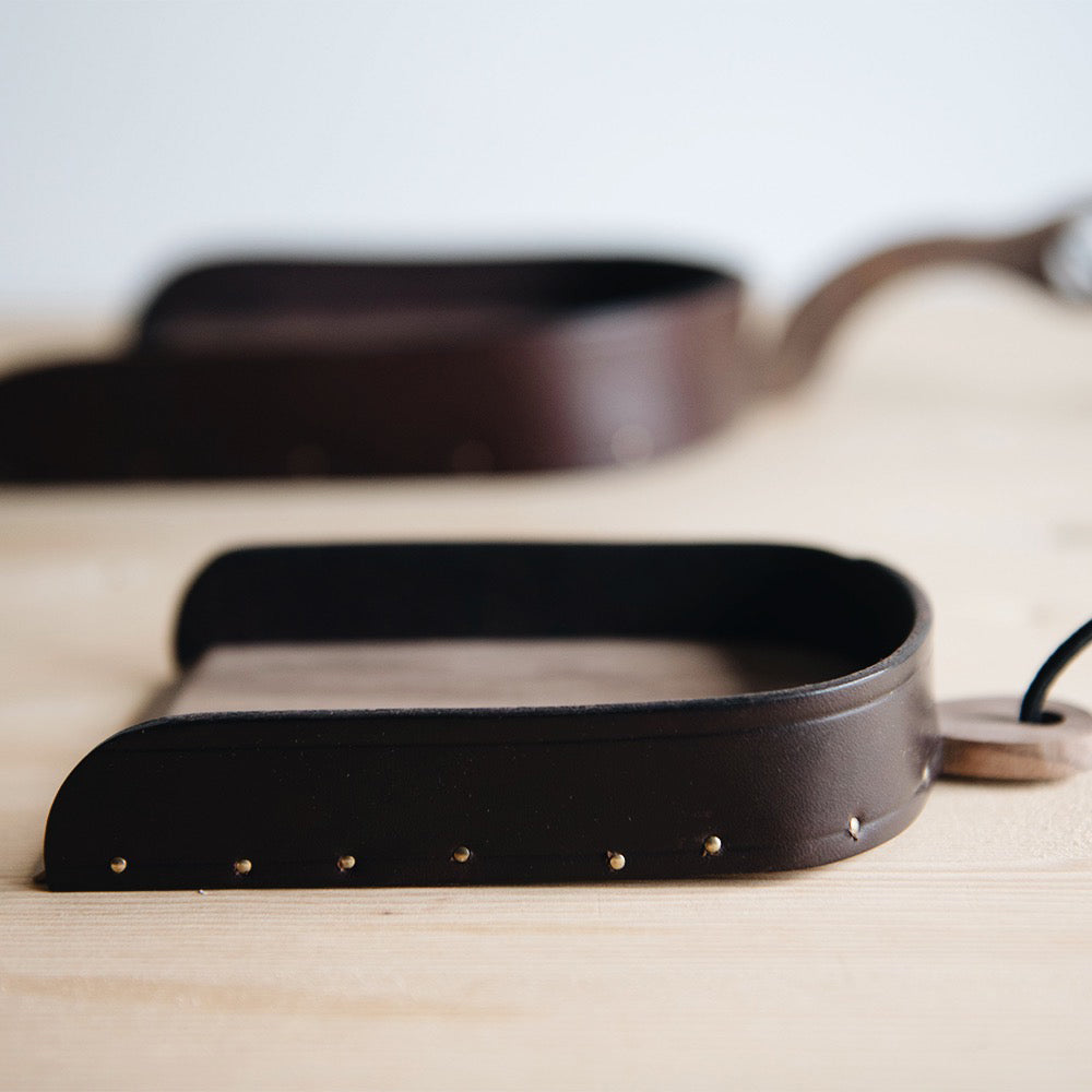 Walnut and Leather Dustpan