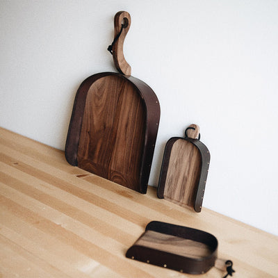 Walnut and Leather Dustpan