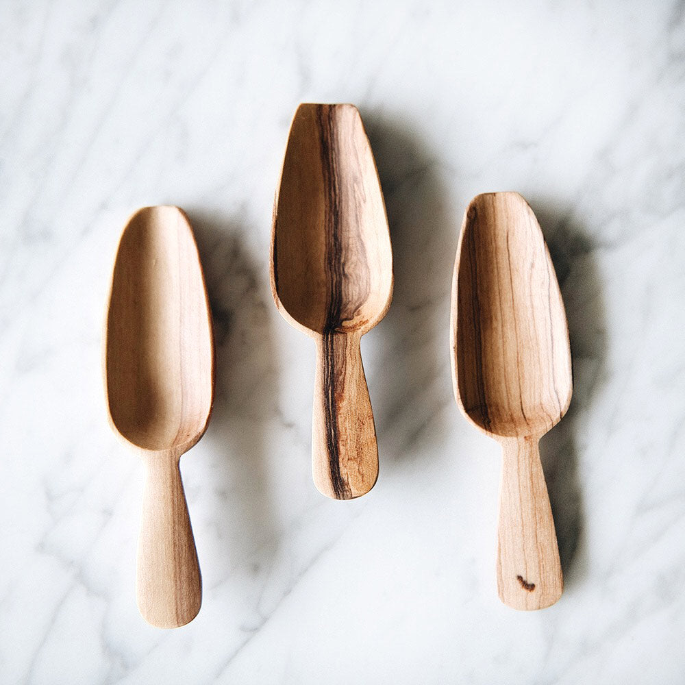 Wild Olive Wood Bin Scoop Set